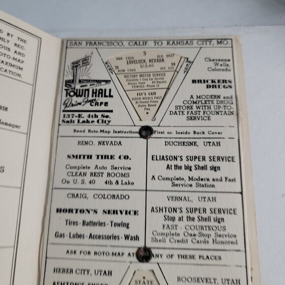 1947 Route 40 Roto-map US 40 Maps of Restaurants and Hotels SF To Kansas City - Picture 5 of 6